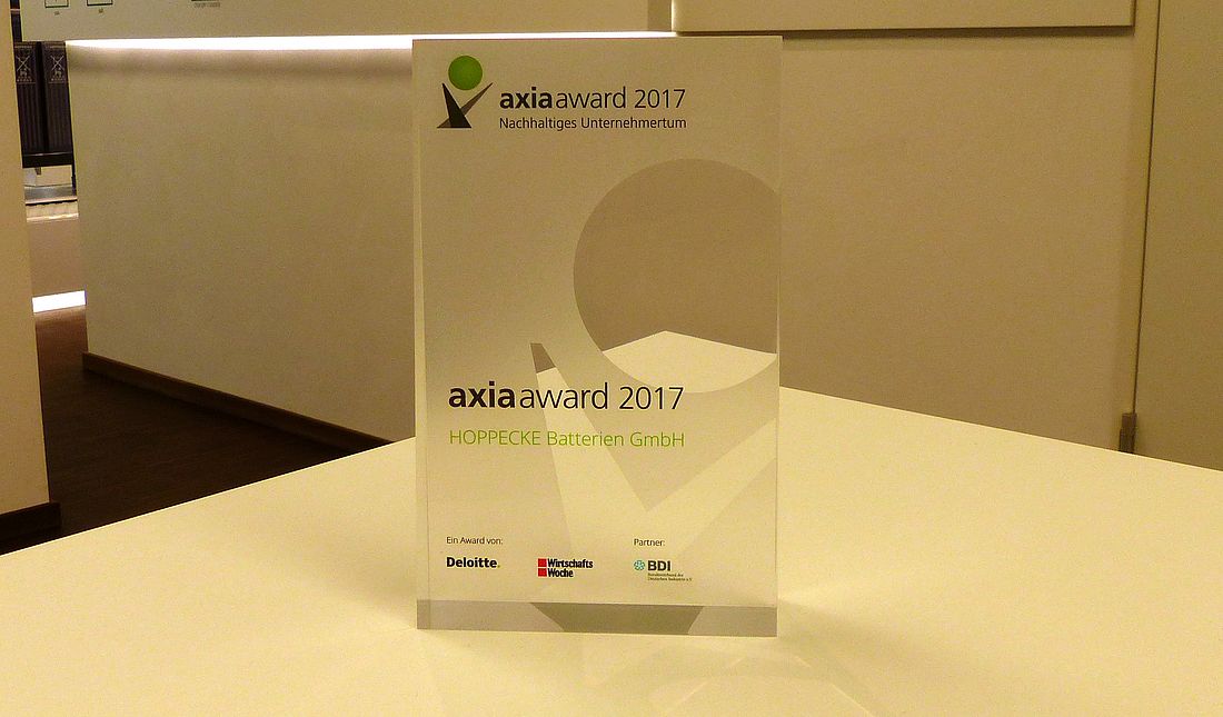 AXIA Award 2017: HOPPECKE is one of the 31 finalists - Monday, 11.12.2017