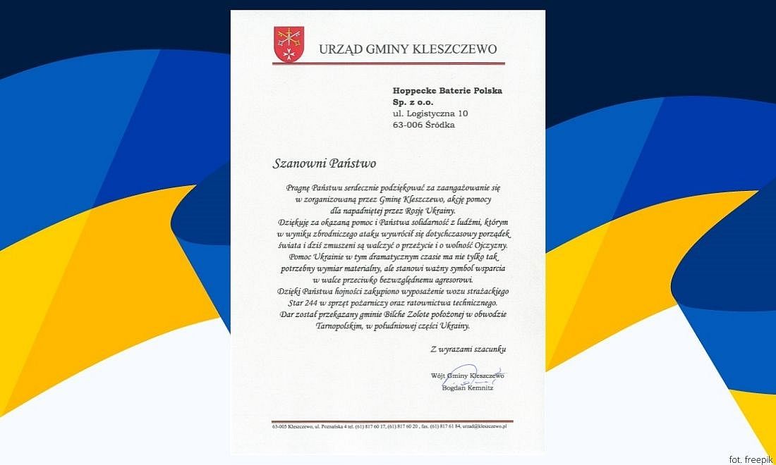HOPPECKE angażuje się w pomoc dla Ukrainy - Tuesday, 12.04.2022